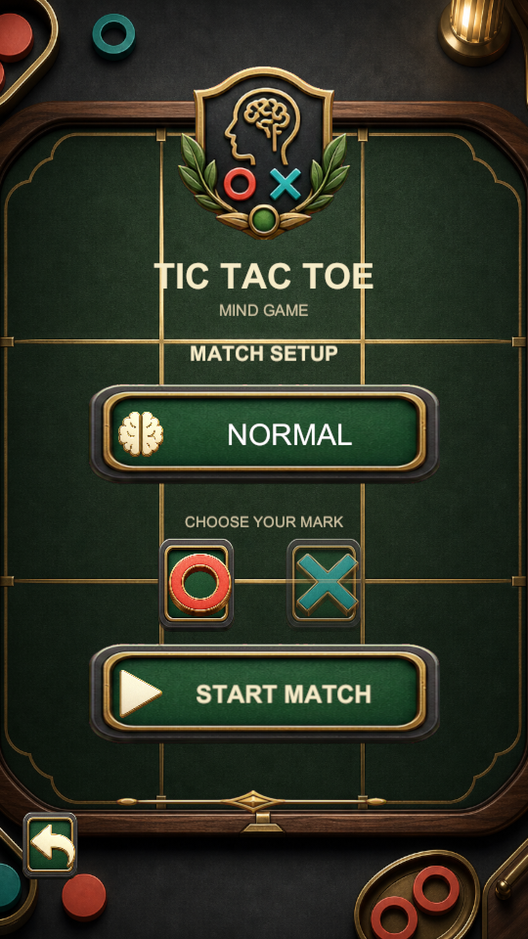 Tic Tac Toe match setup