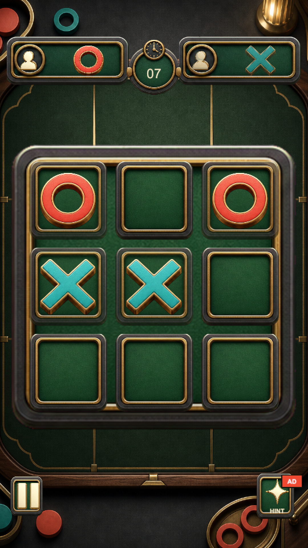 Tic Tac Toe board in play